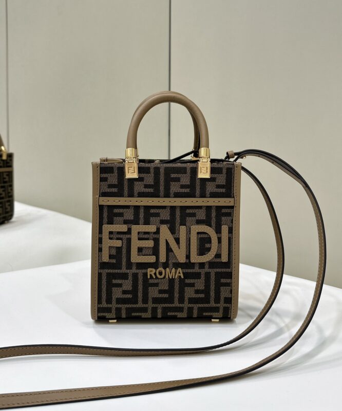 Replica Fendi Mini Tote Brown Monogram - Best Fake Designer Bags