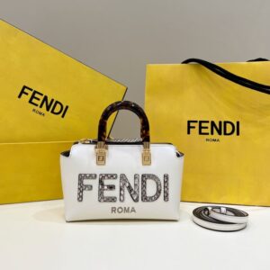 Replica Fendi By The Way Boston  White - Best Fake Designer Bags
