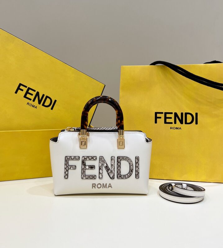Replica Fendi By The Way Boston  White - Best Fake Designer Bags