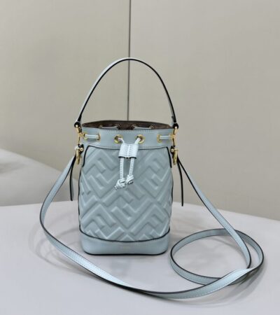 Replica Fendi Tresor Mini Bucket Blue - Best Fake Designer Bags