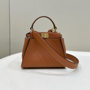 Replica Fendi Peekaboo Medium Brown - Best Fake Designer Bags