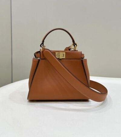 Replica Fendi Peekaboo Medium Brown - Best Fake Designer Bags