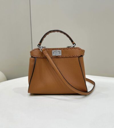 Replica Fendi Peekaboo Small Brown - Best Fake Designer Bags