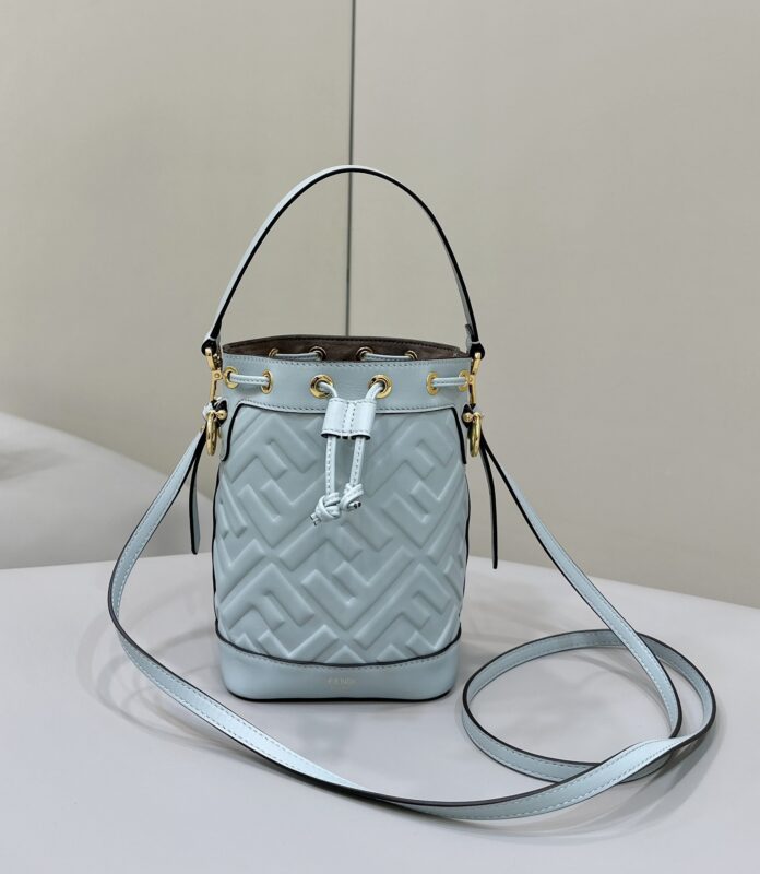 Replica Fendi Tresor Mini Bucket Blue - Best Fake Designer Bags