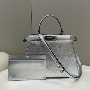 Replica Fendi Peekaboo Large Silver - Best Fake Designer Bags