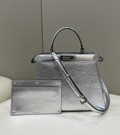 Replica Fendi Peekaboo Large Silver - Best Fake Designer Bags