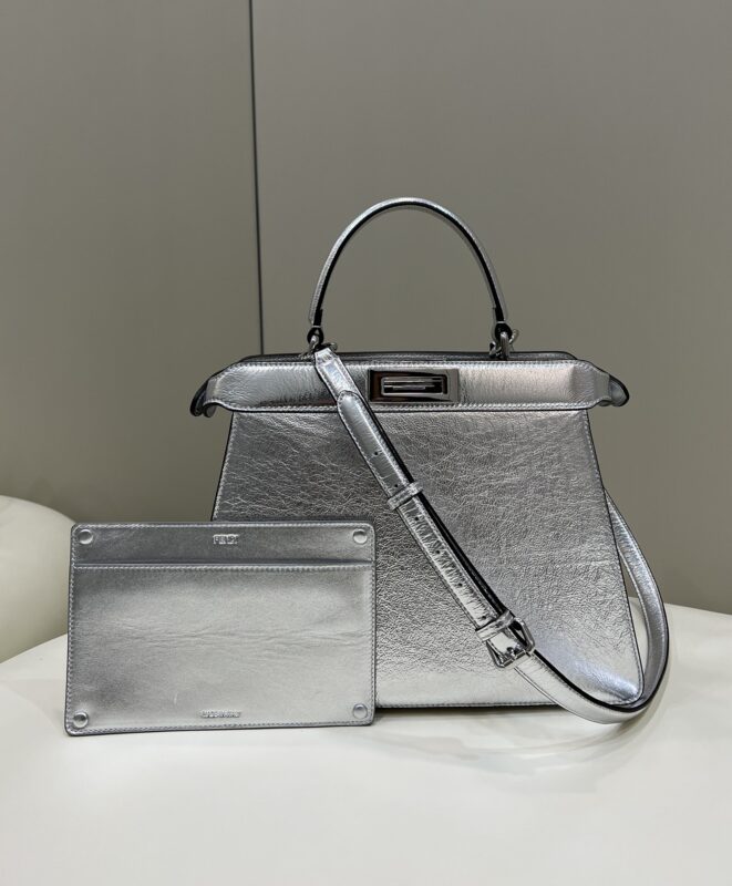 Replica Fendi Peekaboo Large Silver - Best Fake Designer Bags