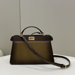 Replica Fendi Peekaboo Large Dark Brown - Best Fake Designer Bags