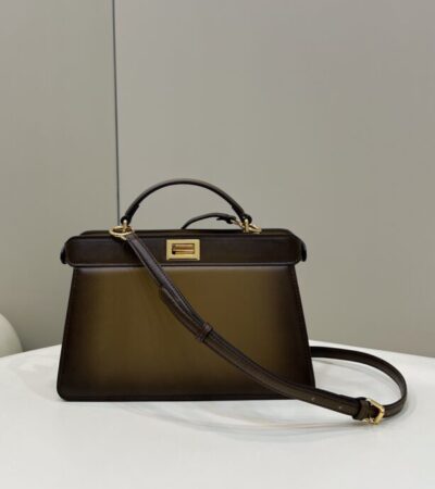 Replica Fendi Peekaboo Large Dark Brown - Best Fake Designer Bags