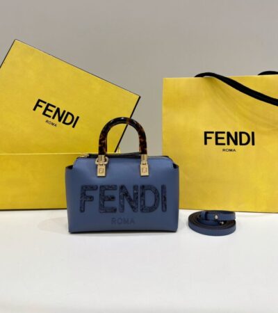 Replica Fendi By The Way Boston Blue - Best Fake Designer Bags
