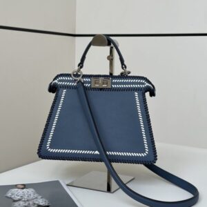 Replica Fendi Peekaboo Dark Blue - Best Fake Designer Bags