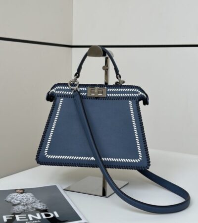 Replica Fendi Peekaboo Dark Blue - Best Fake Designer Bags