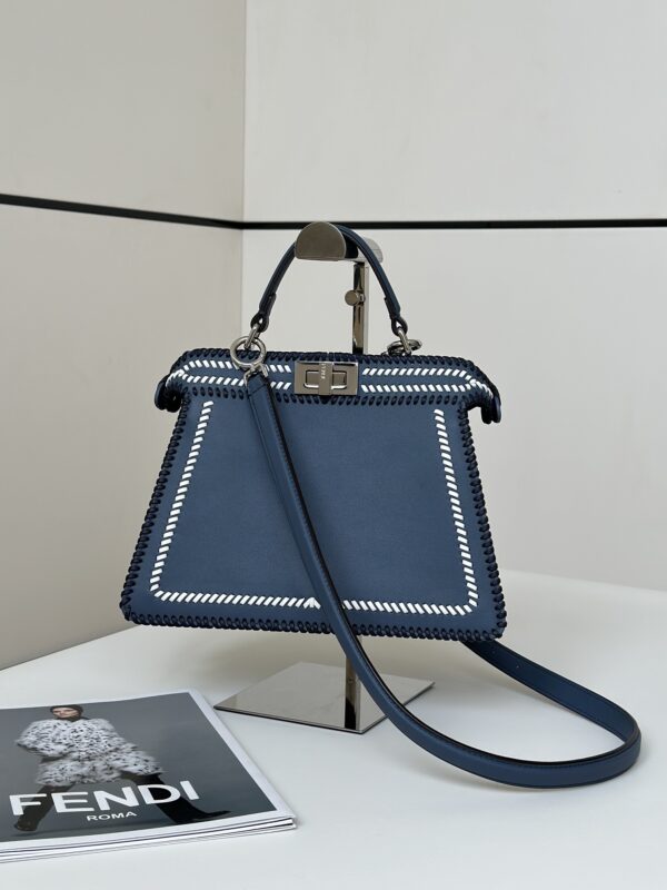 Replica Fendi Peekaboo Dark Blue - Best Fake Designer Bags