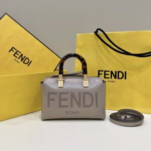 Replica Fendi By The Way Boston Dark Beige - Best Fake Designer Bags