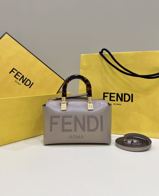 Replica Fendi By The Way Boston Dark Beige - Best Fake Designer Bags