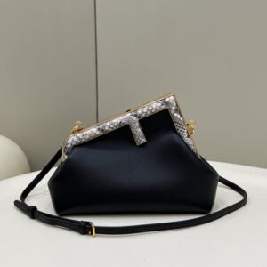 Replica Fendi  First Black Python - Best Fake Designer Bags