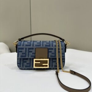 Replica Fendi Baguette Small Dark Bue Denim - Best Fake Designer Bags