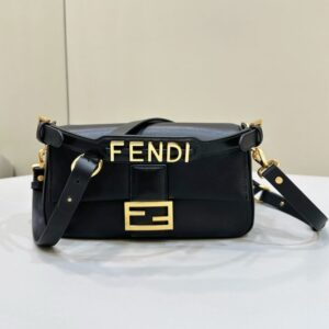 Replica Fendi Baguette Full Leather Black - Best Fake Designer Bags