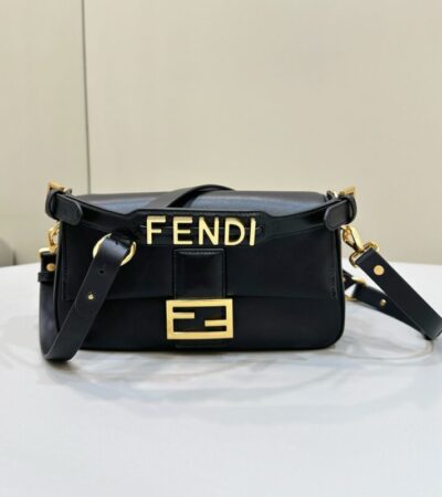 Replica Fendi Baguette Full Leather Black - Best Fake Designer Bags