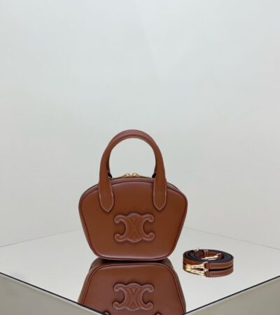 Replica Celine Bowling Bag Brown - Best Fake Designer Bags