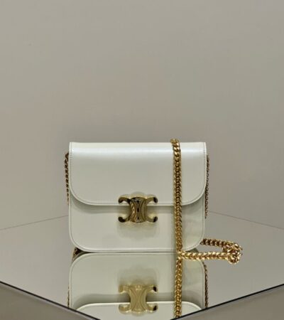 Replica Celine Teen Triomphe Bag White - Best Fake Designer Bags