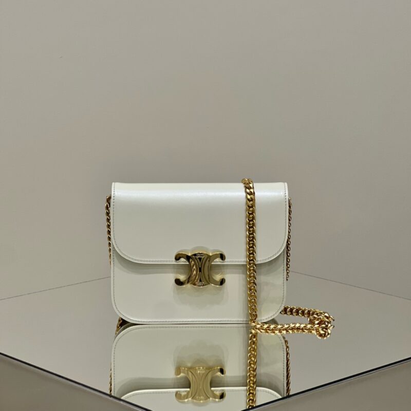 Replica Celine Teen Triomphe Bag White - Best Fake Designer Bags
