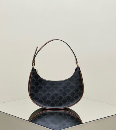 Replica Celine Triomphe Moon Bag Brown - Best Fake Designer Bags