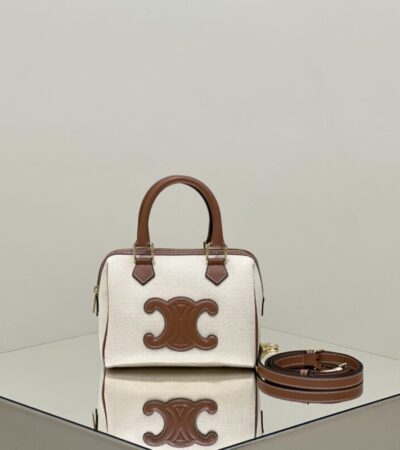 Replica Celine Triomphe Boston White - Best Fake Designer Bags