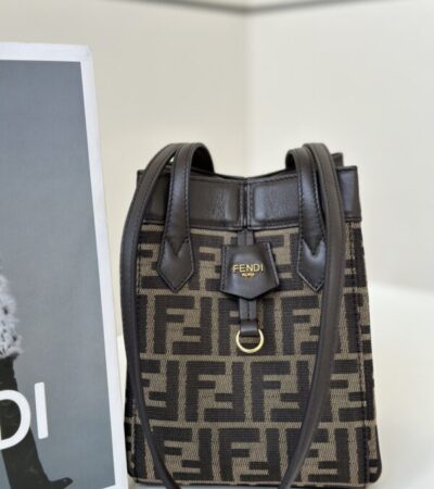 Replica Fendi  Origami Small Brown Cotton - Best Fake Designer Bags