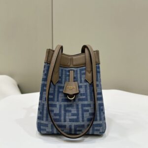 Replica Fendi Origami Small Blue Cotton - Best Fake Designer Bags