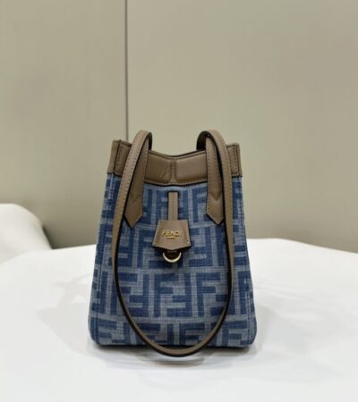 Replica Fendi  Origami Small Blue Cotton - Best Fake Designer Bags