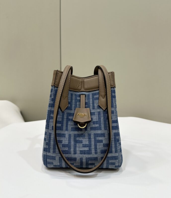Replica Fendi Origami Small Blue Cotton - Best Fake Designer Bags