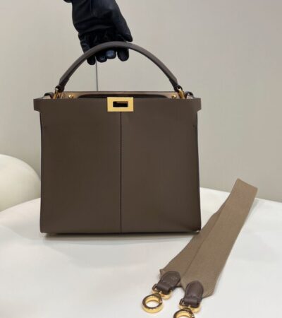 Replica Fendi Peekaboo X Lite Brown - Best Fake Designer Bags