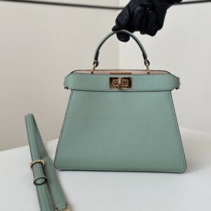 Replica Fendi Peekaboo Medium Light Green - Best Fake Designer Bags