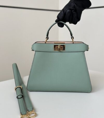 Replica Fendi Peekaboo Medium Light Green - Best Fake Designer Bags