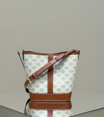 Replica Celine Triomphe Bucket White - Best Fake Designer Bags