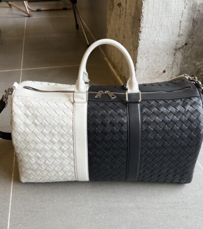 Replica Bottega Veneta Travel Bag Black White - Best Fake Designer Bags