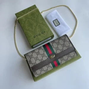 Replica GUCCI OPHIDIA GG CHAIN WALLET - Best Fake Designer Bags