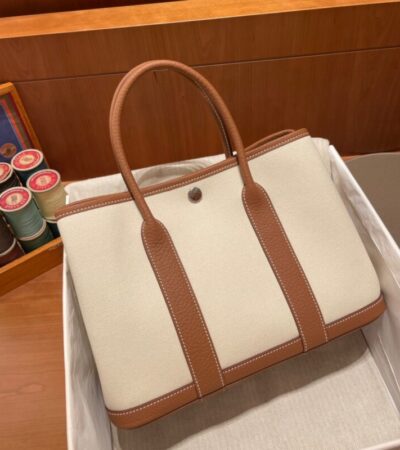 Replica Hermes Garden Party 30cm Beige Canvas - Best Fake Designer Bags