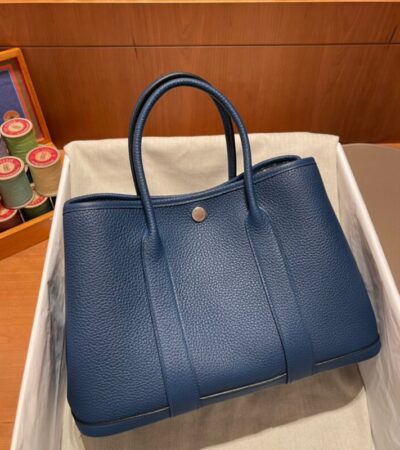 Replica Hermes Garden Party 30cm Ocean Blue - Best Fake Designer Bags