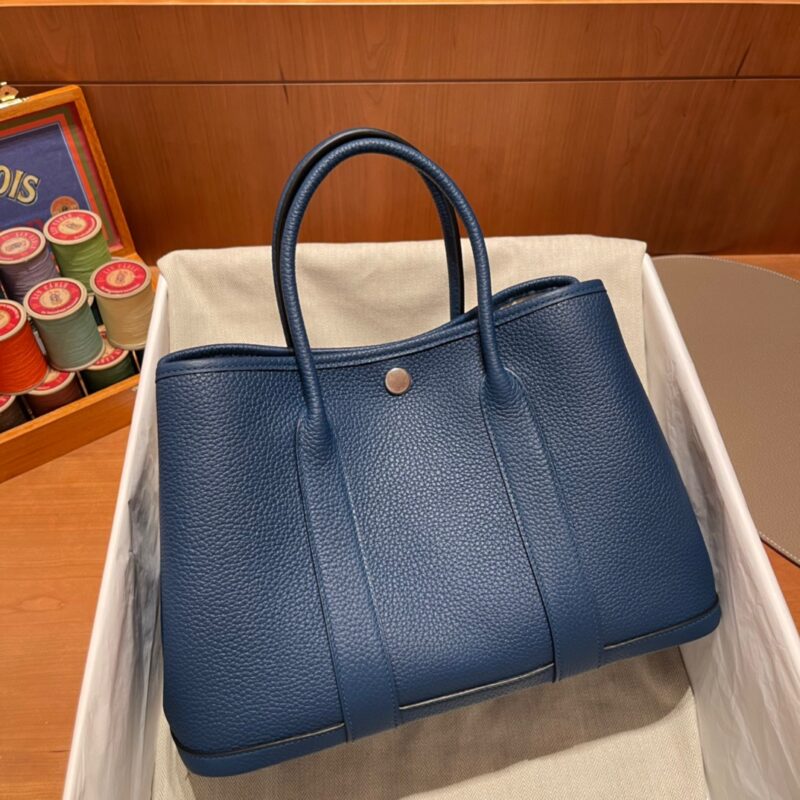 Replica Hermes Garden Party 30cm  Ocean Blue - Best Fake Designer Bags