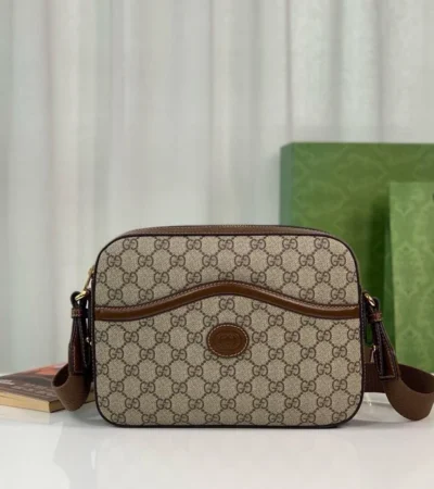 Replica GUCCI MESSENGER BAG WITH INTERLOCKING G - Best Fake Designer Bags
