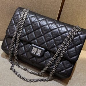 Replica CHANEL 2.55 Bag Black Silver - Best Fake Designer Bags