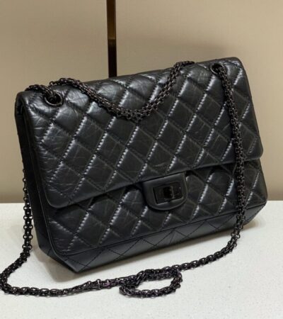 Replica CHANEL 2.55 Bag Large Black - Best Fake Designer Bags