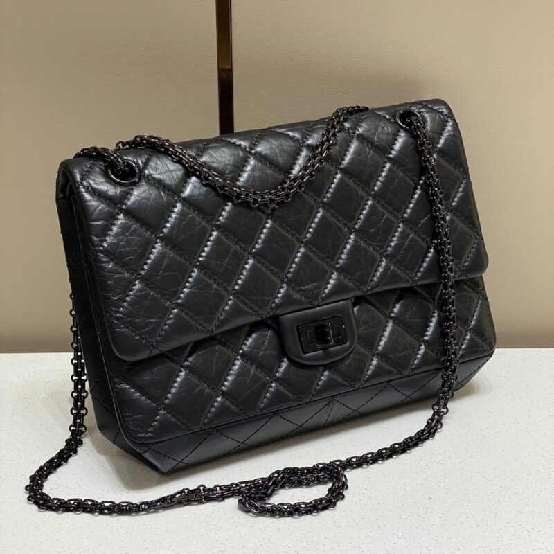 Replica CHANEL 2.55 Bag Large Black - Best Fake Designer Bags
