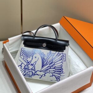 Replica Hermes Herbag 31cm Blue Horse - Best Fake Designer Bags