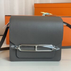 Replica Hermes Sac Roulis Grey - Best Fake Designer Bags