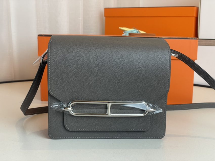 Replica Hermes Sac Roulis Grey - Best Fake Designer Bags
