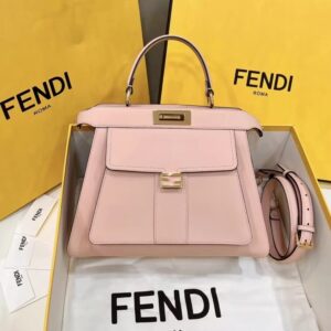 Replica Fendi Peekaboo With Patch Pocket Pink - Best Fake Designer Bags