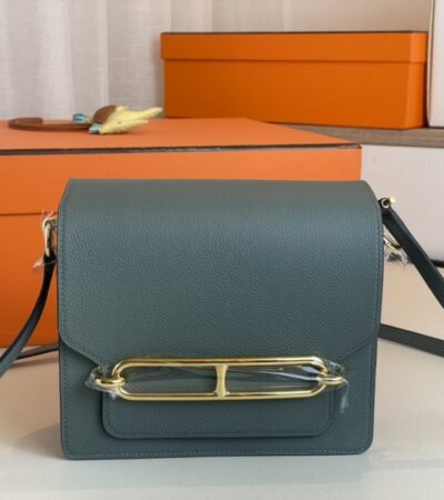 Replica Hermes Sac Roulis Almond Green - Best Fake Designer Bags